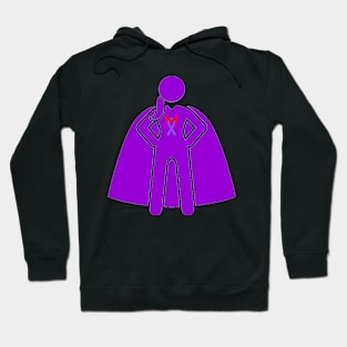 S Witch Awareness Ribbon Woman Superhero Silhouette Hoodie